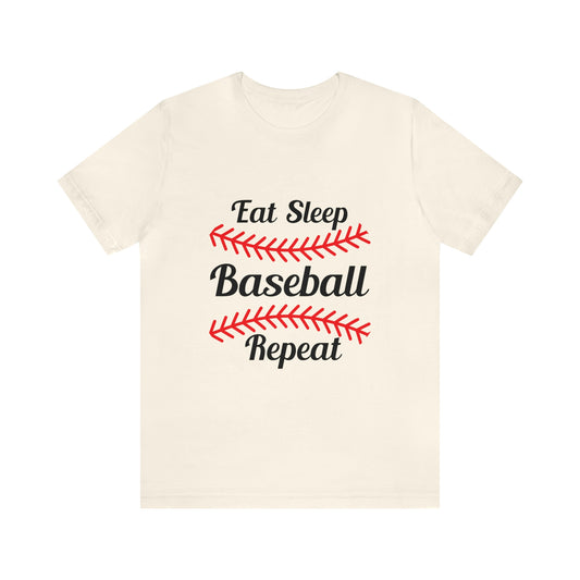 Eat Sleep Baseball Repeat Short Sleeve Tee