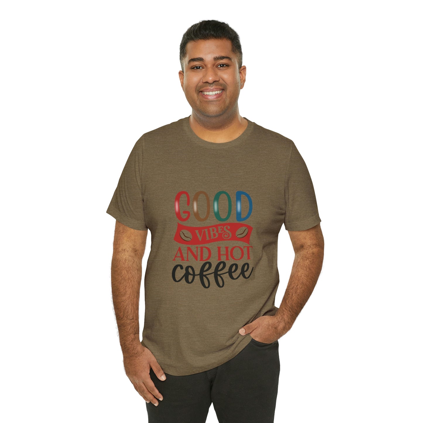 Good vibes and hot coffee Short Sleeve Tee