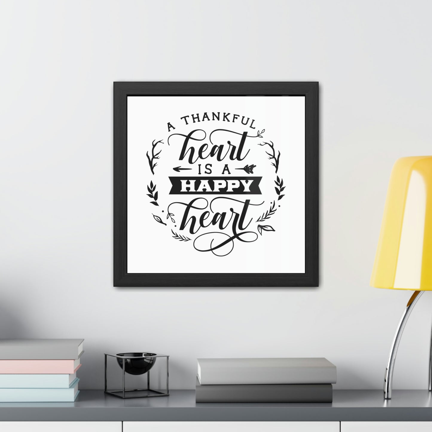 Thankful & Happy Heart Sunshine Lasso Decorative Frame