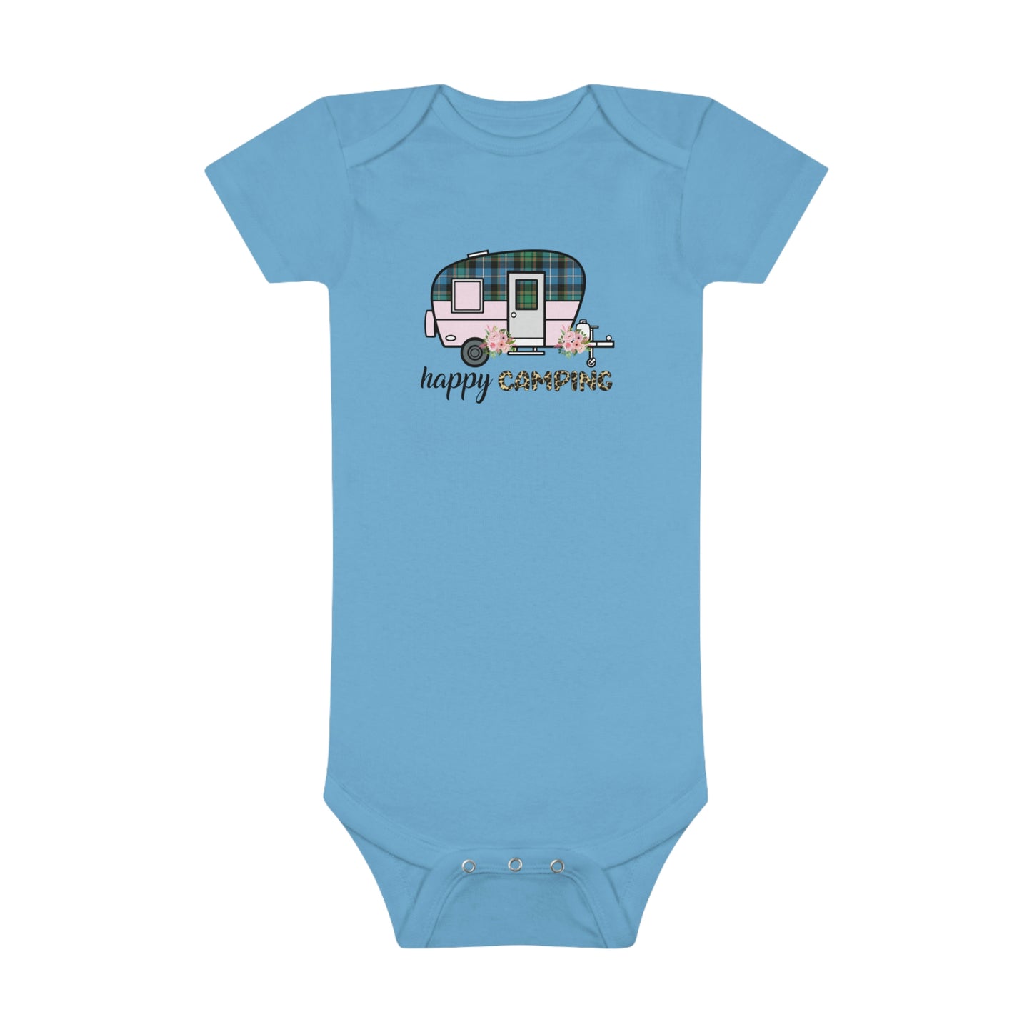 Baby Short Sleeve HAPPY CAMPING Onesie®