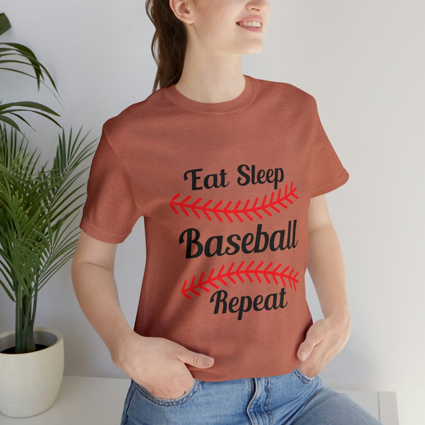 Eat Sleep Baseball Repeat Short Sleeve Tee