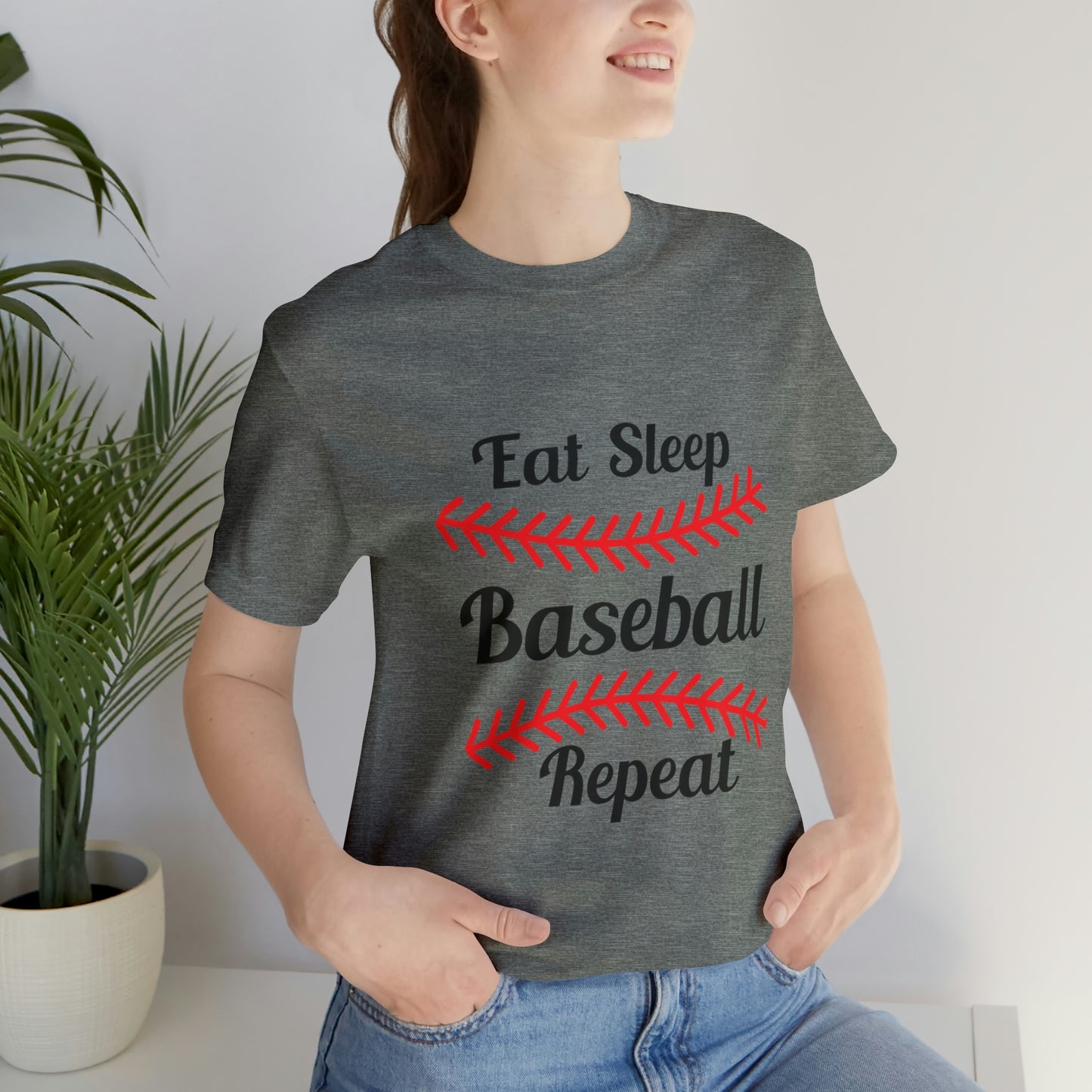 Eat Sleep Baseball Repeat Short Sleeve Tee