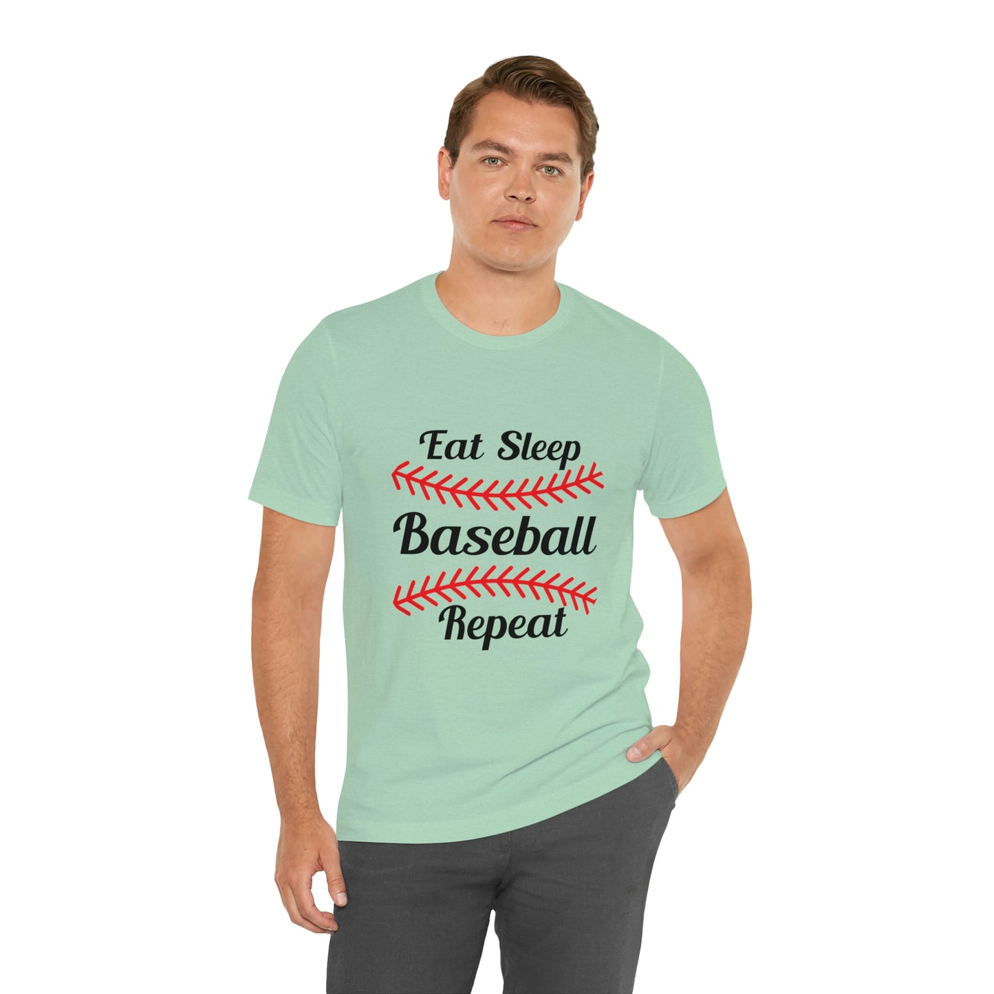 Eat Sleep Baseball Repeat Short Sleeve Tee