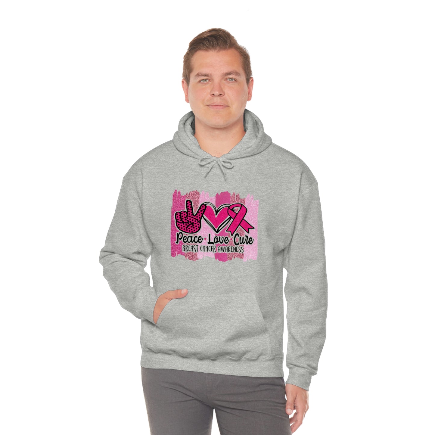 Peace.Love.Cure Unisex Heavy Blend™ Hooded Sweatshirt