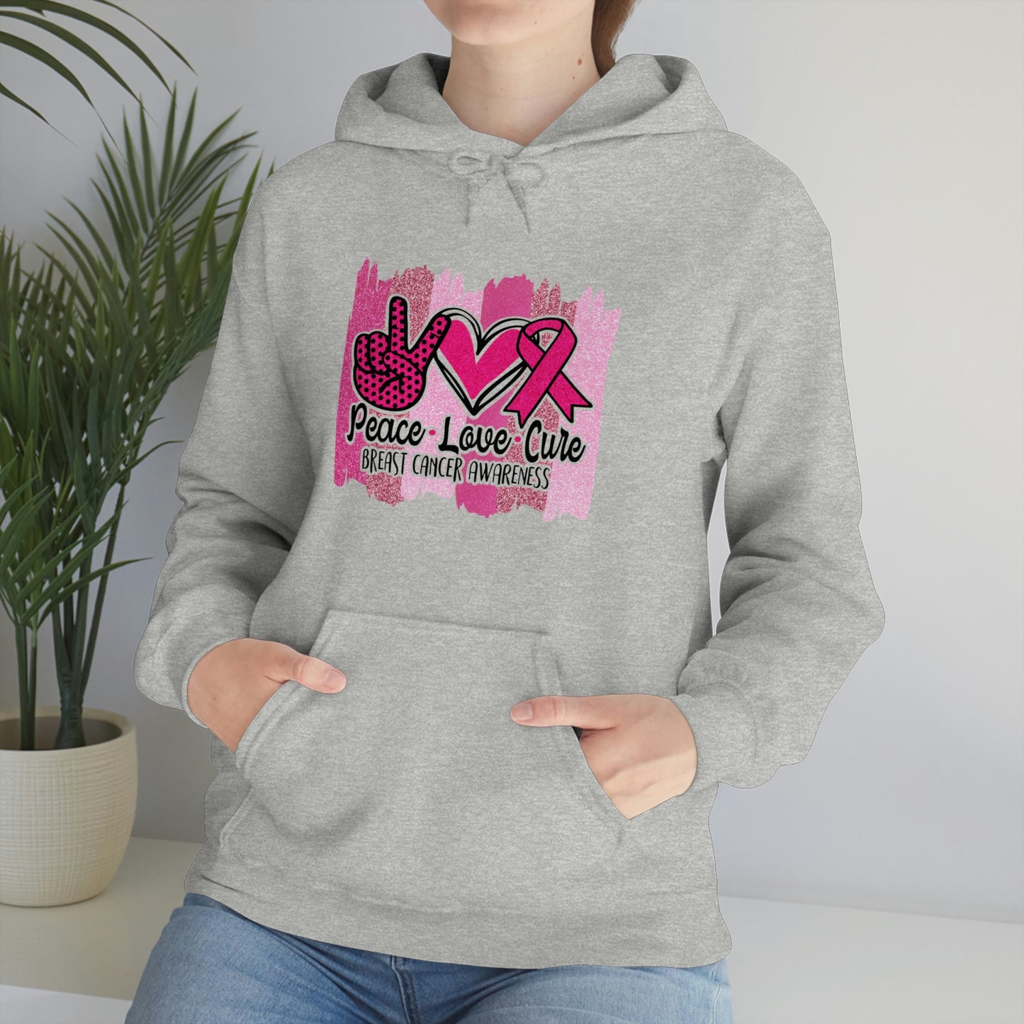 Peace.Love.Cure Unisex Heavy Blend™ Hooded Sweatshirt