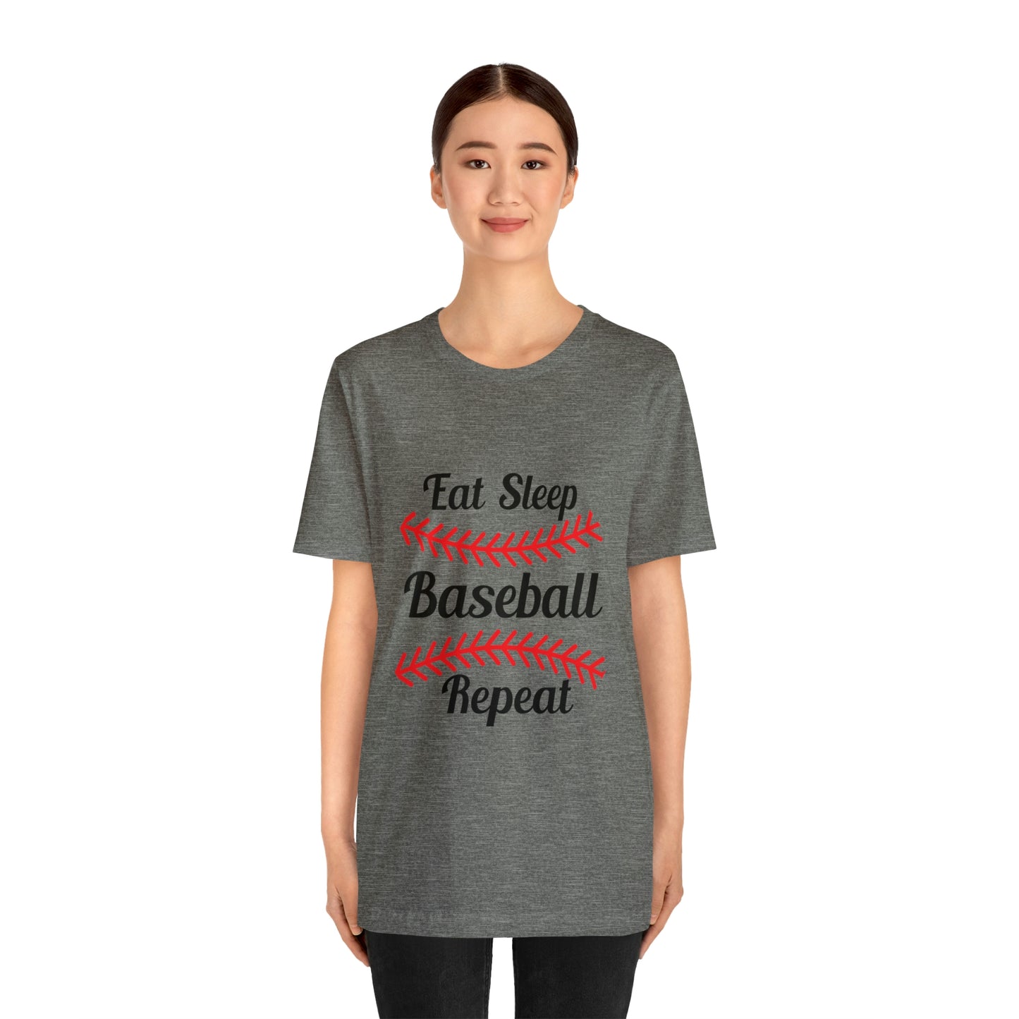 Eat Sleep Baseball Repeat Short Sleeve Tee