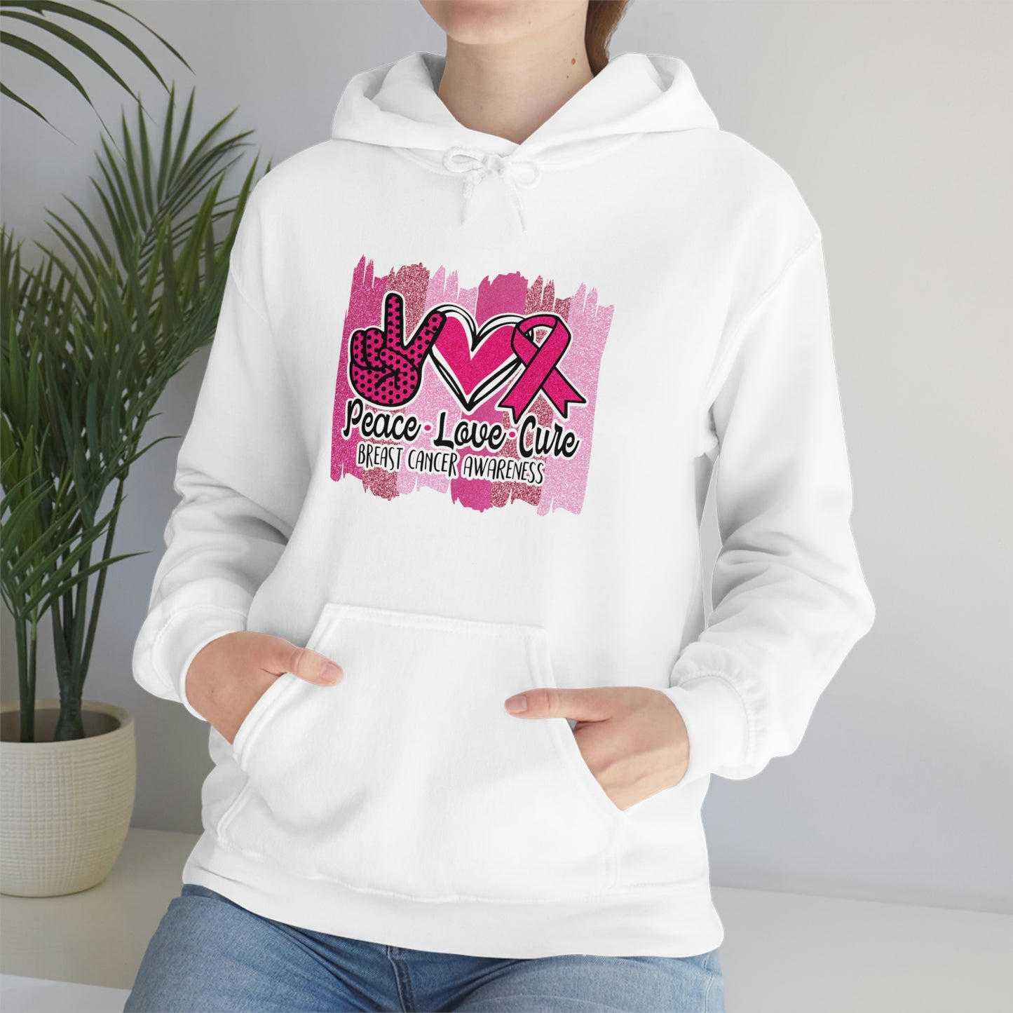 Peace.Love.Cure Unisex Heavy Blend™ Hooded Sweatshirt