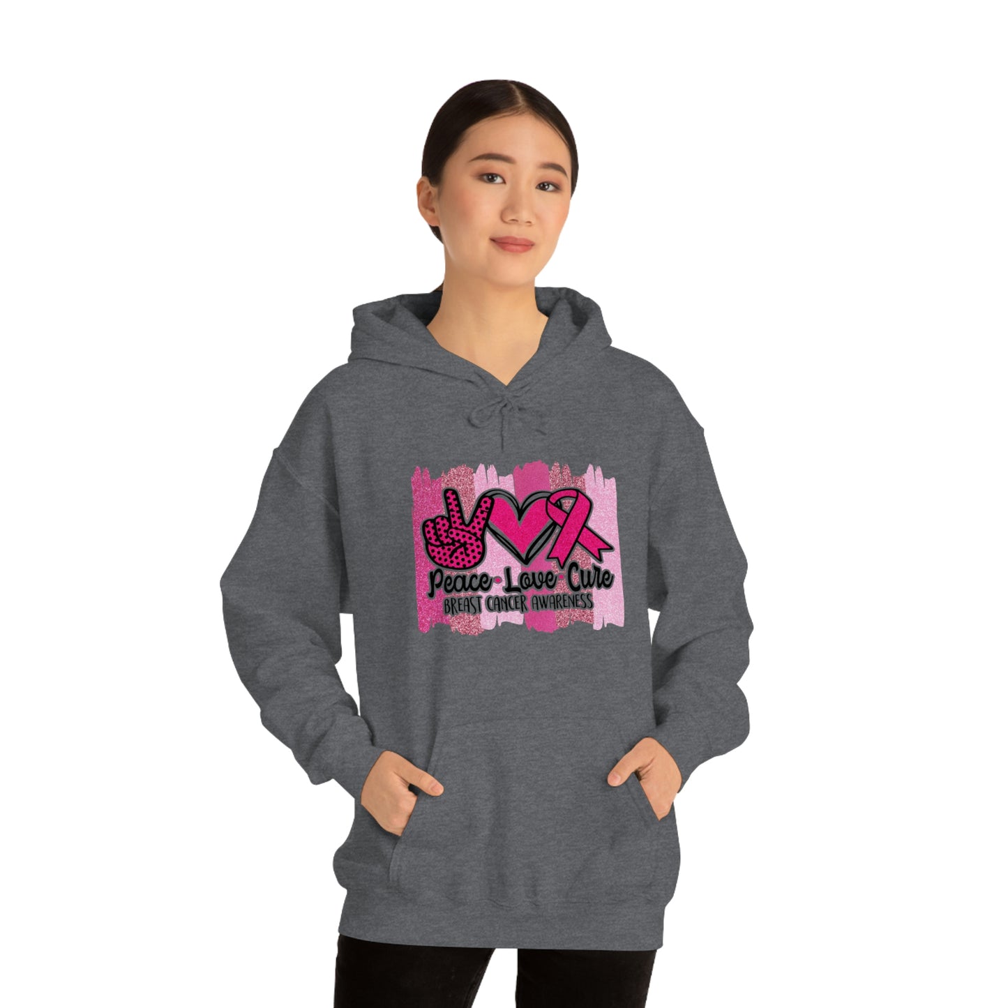 Peace.Love.Cure Unisex Heavy Blend™ Hooded Sweatshirt