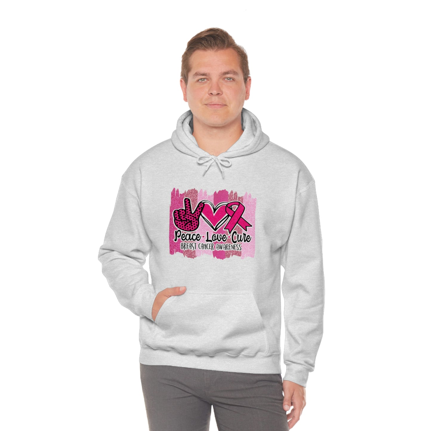 Peace.Love.Cure Unisex Heavy Blend™ Hooded Sweatshirt