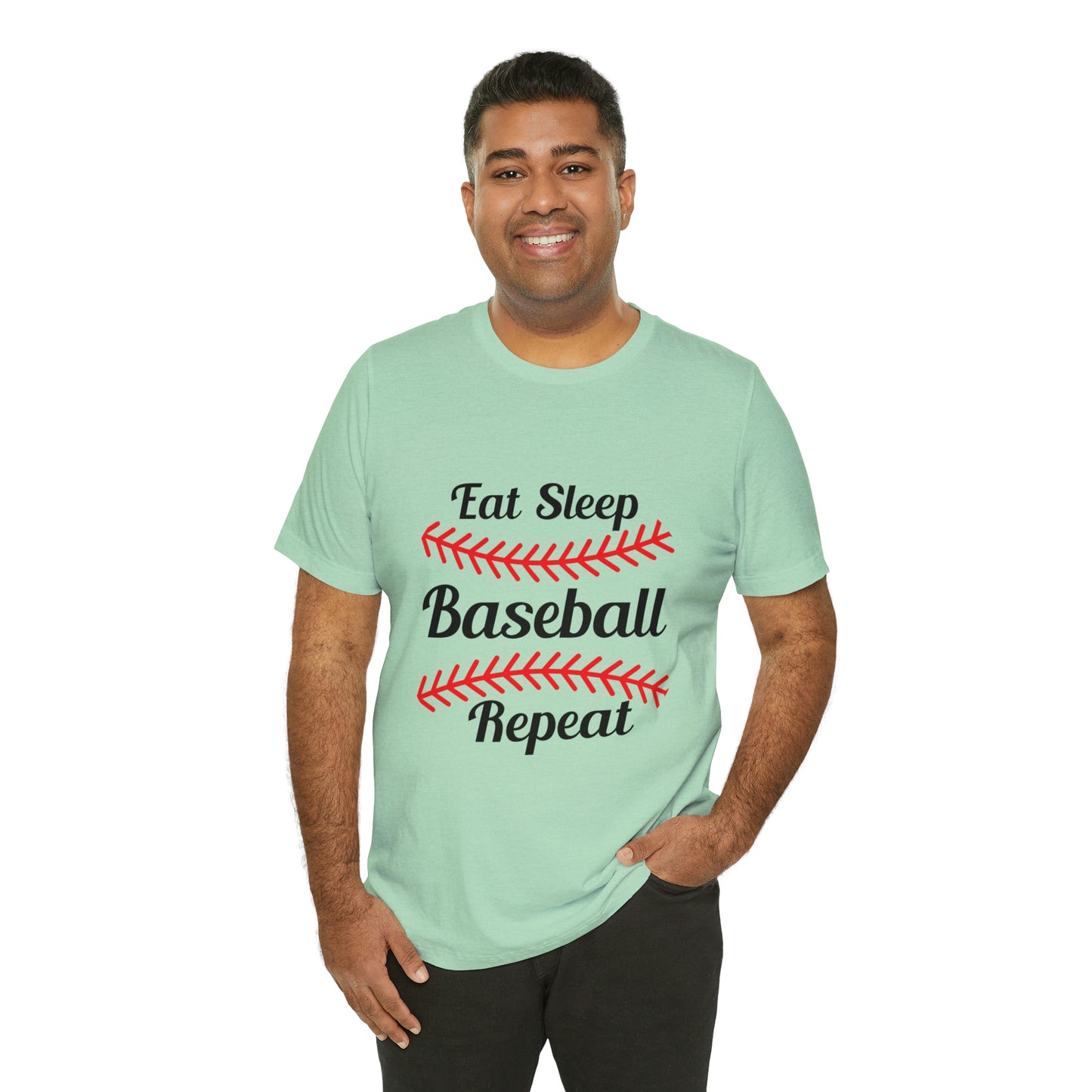 Eat Sleep Baseball Repeat Short Sleeve Tee