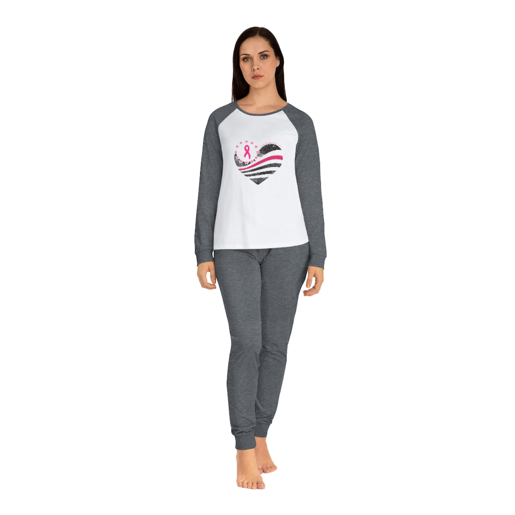 Women's Pink Ribbon Pajama Set