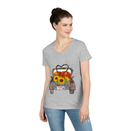 Ladies' I LOVE Fall V-Neck T-Shirt