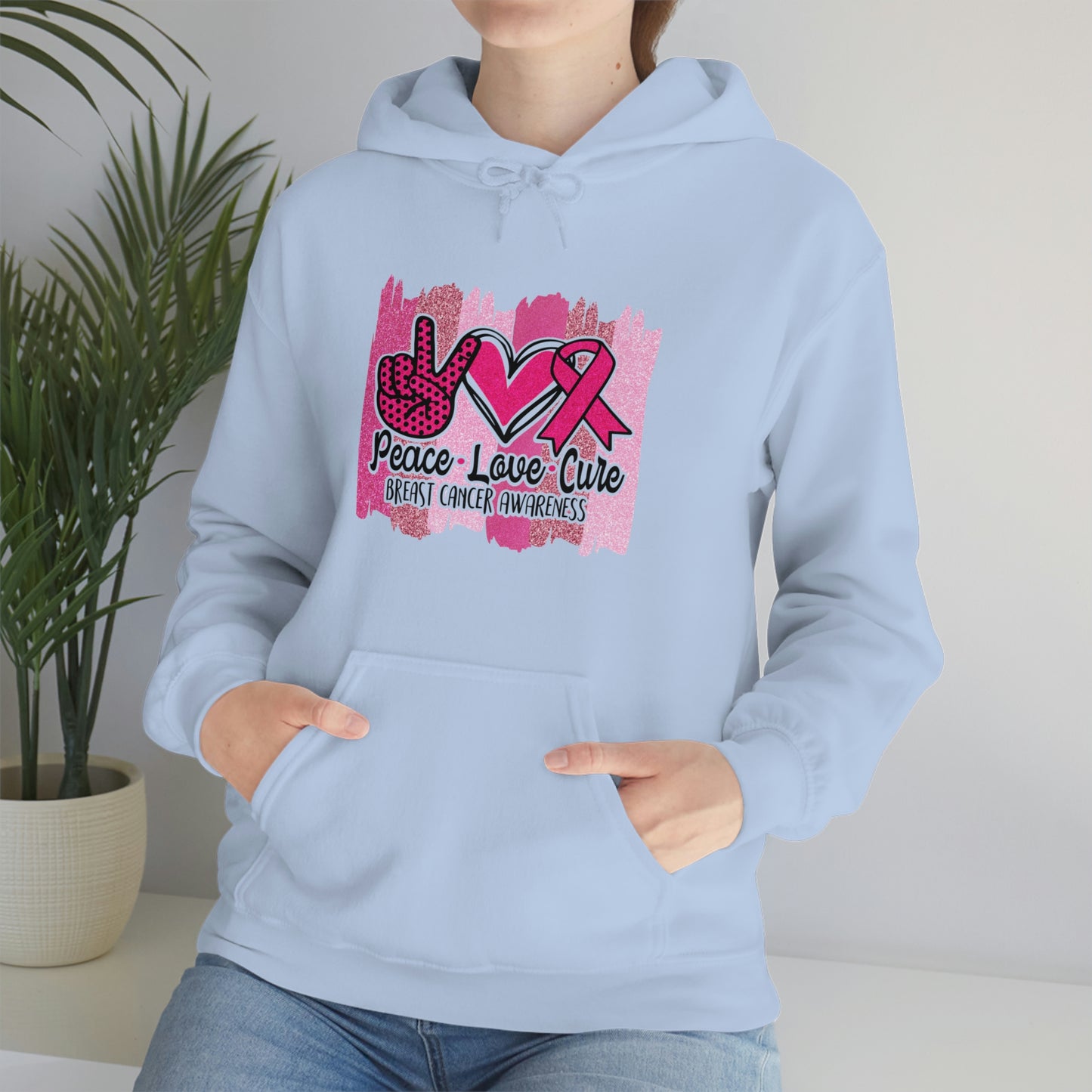 Peace.Love.Cure Unisex Heavy Blend™ Hooded Sweatshirt