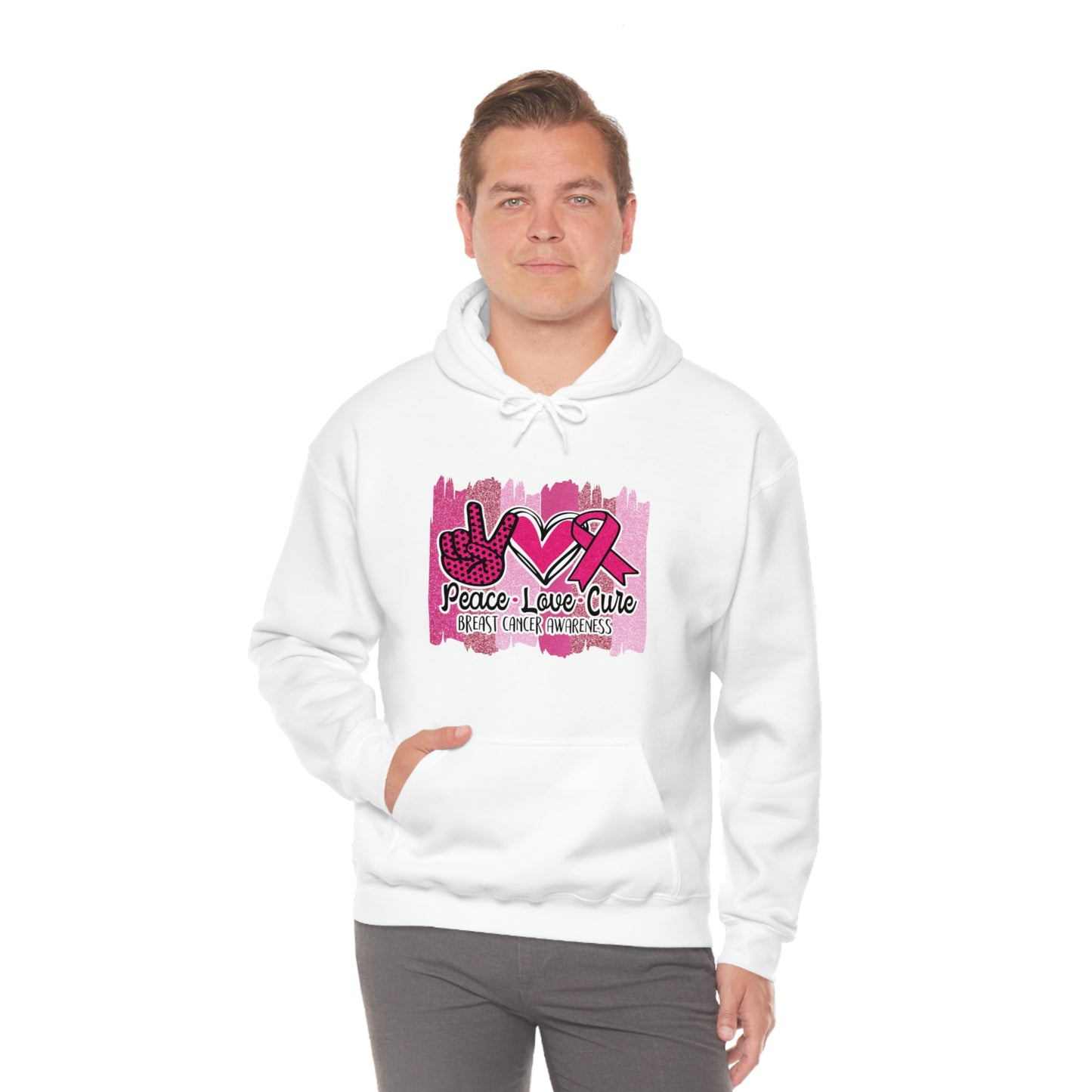 Peace.Love.Cure Unisex Heavy Blend™ Hooded Sweatshirt