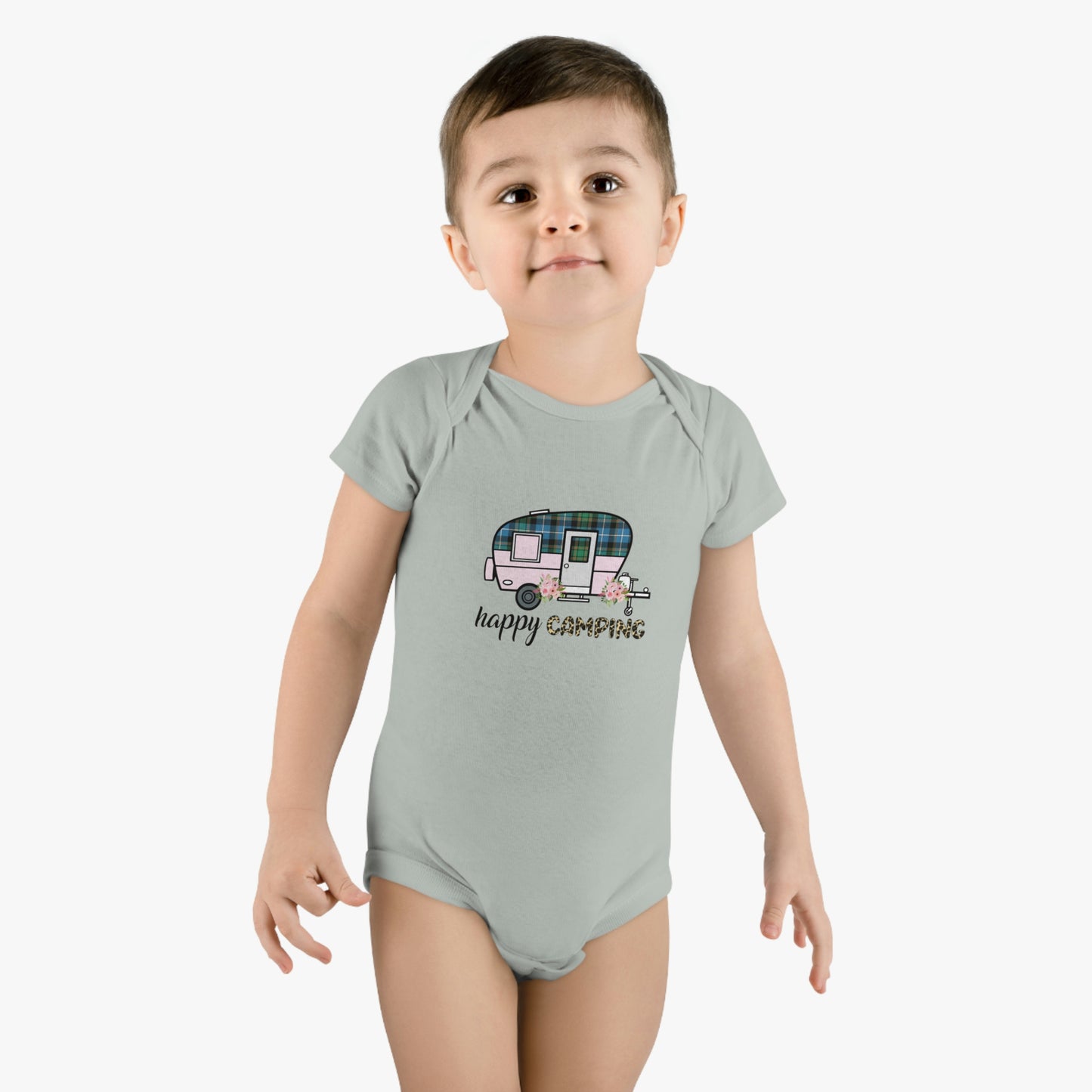 Baby Short Sleeve HAPPY CAMPING Onesie®