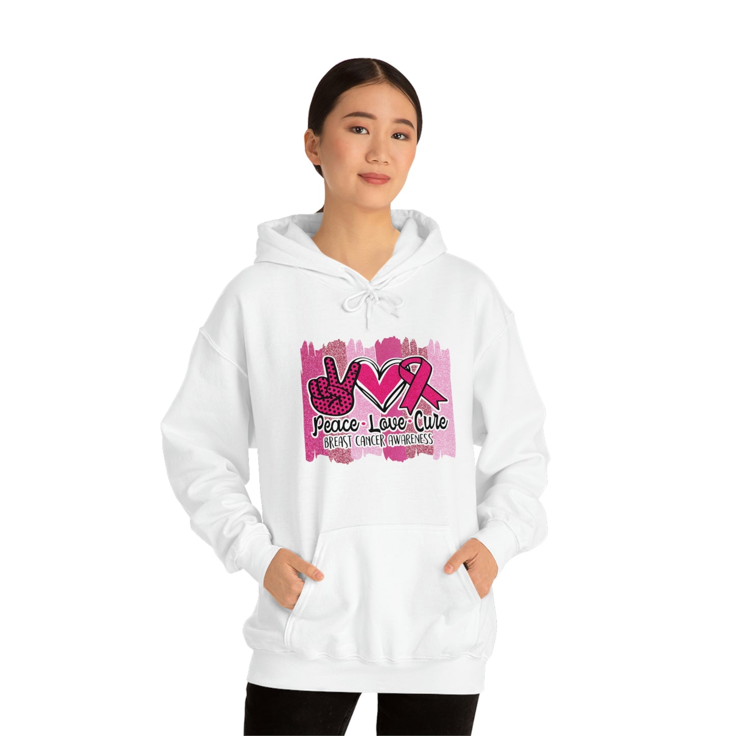 Peace.Love.Cure Unisex Heavy Blend™ Hooded Sweatshirt