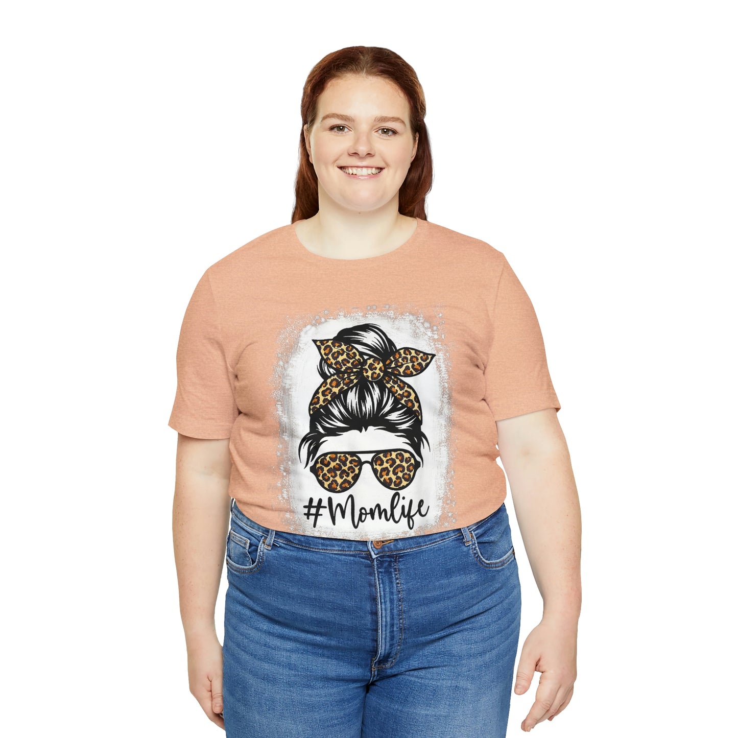 Leopard #MomLife Short Sleeve Tee