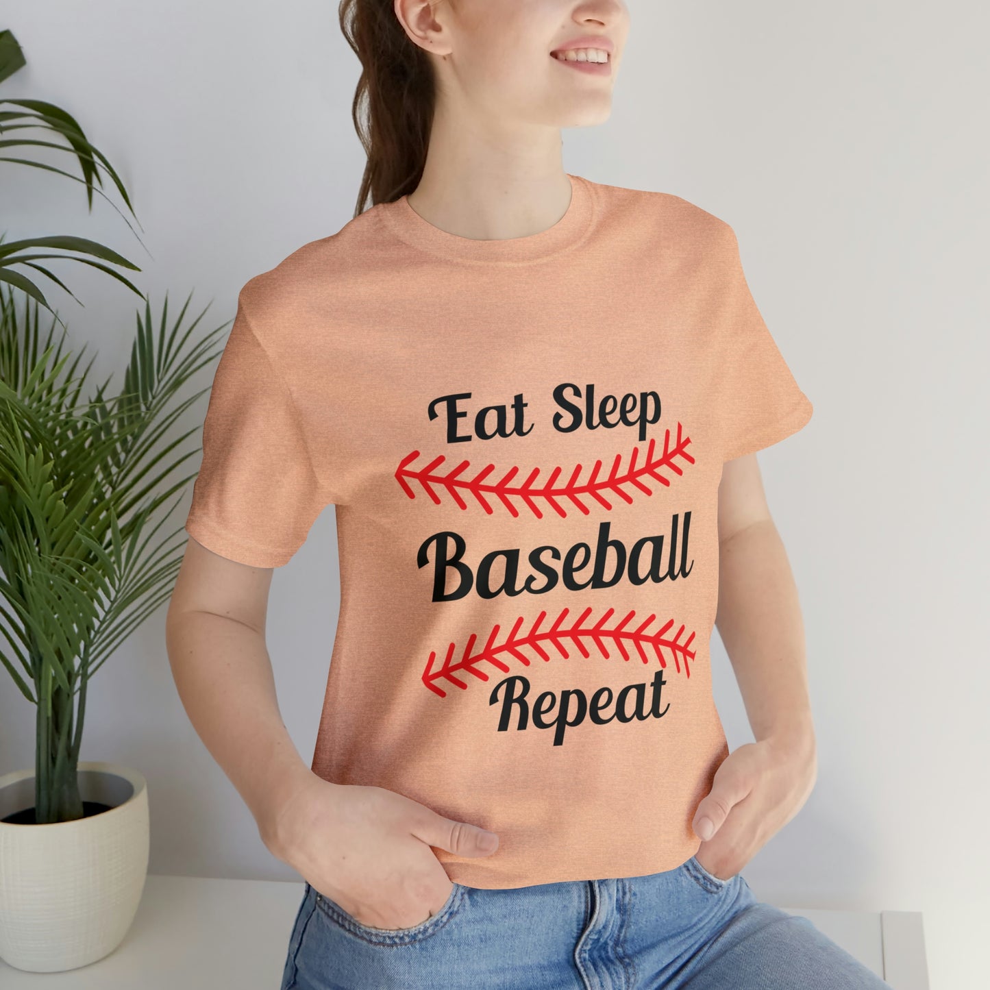 Eat Sleep Baseball Repeat Short Sleeve Tee