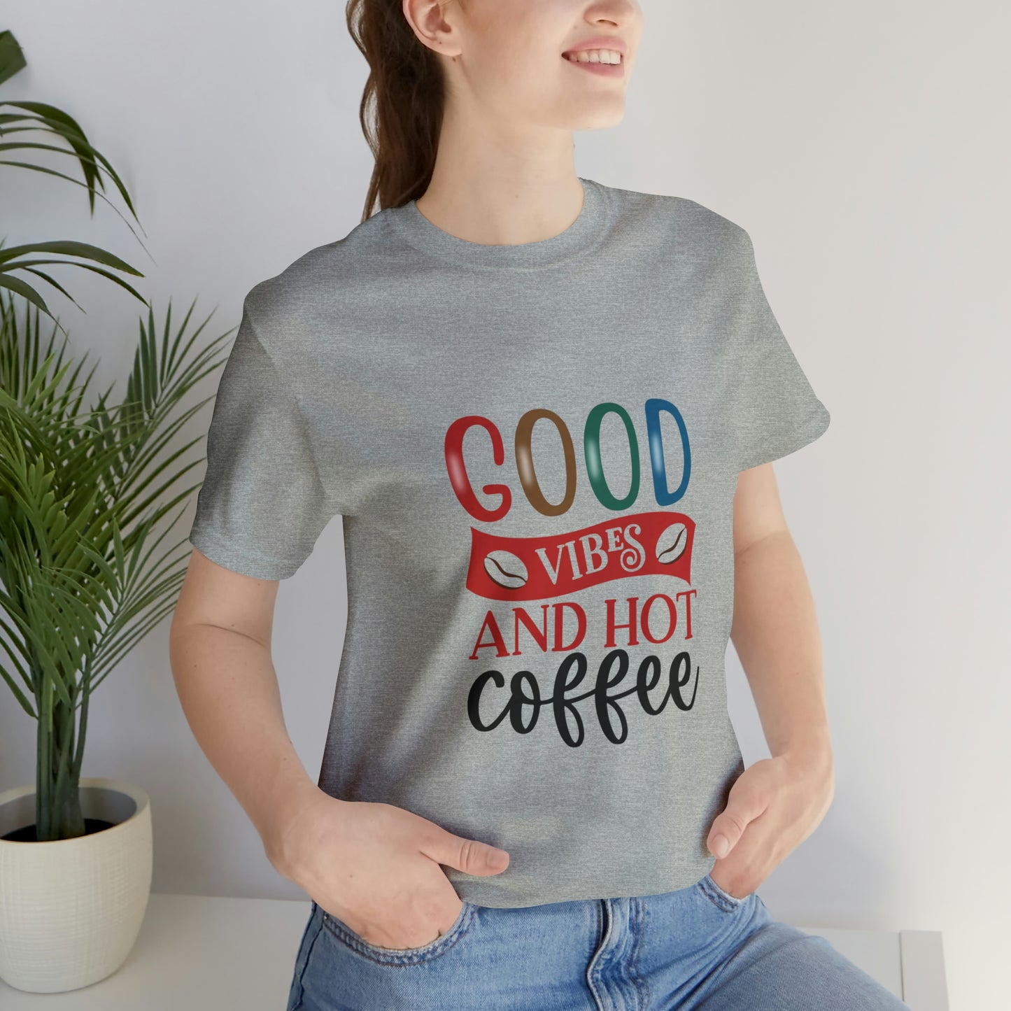 Good vibes and hot coffee Short Sleeve Tee