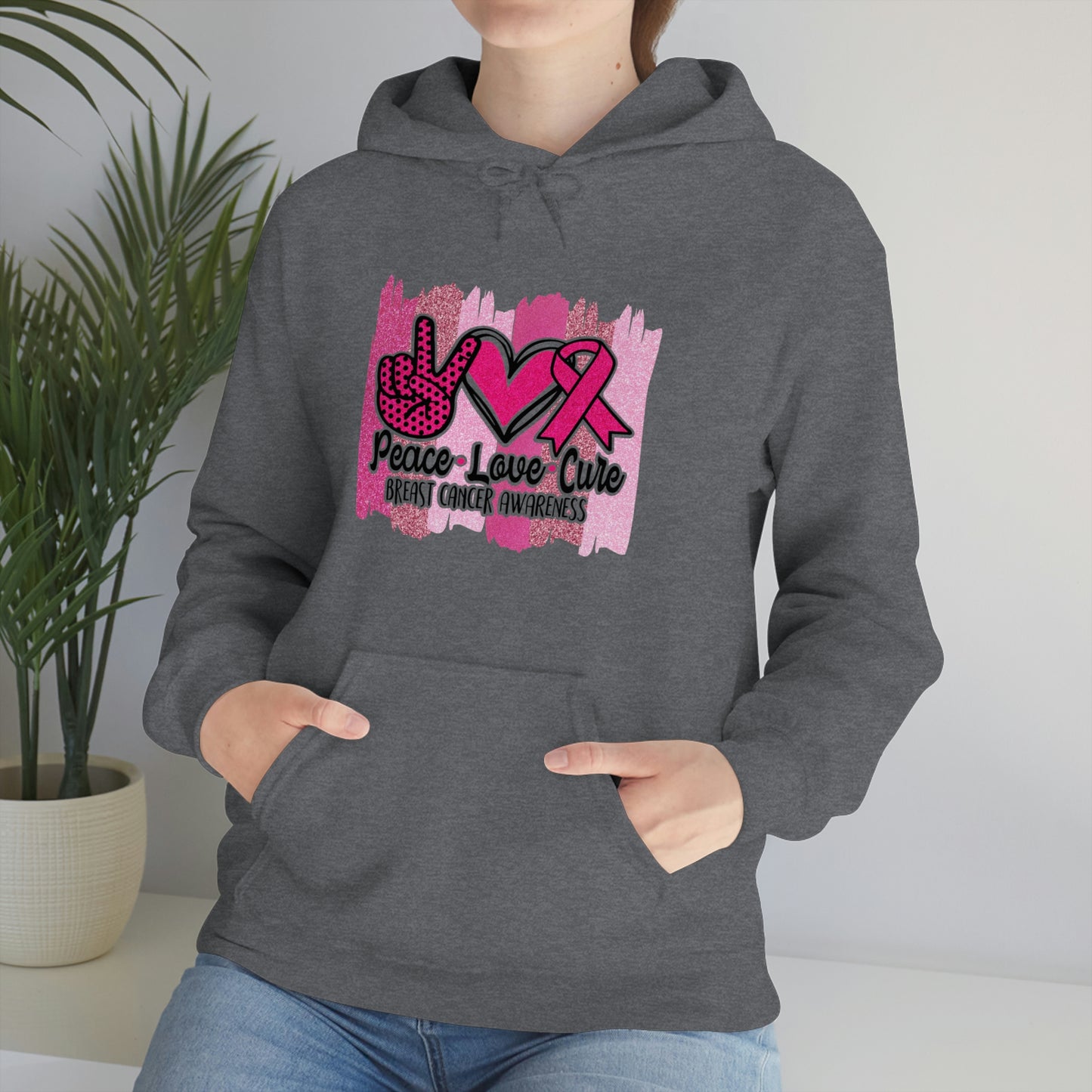 Peace.Love.Cure Unisex Heavy Blend™ Hooded Sweatshirt