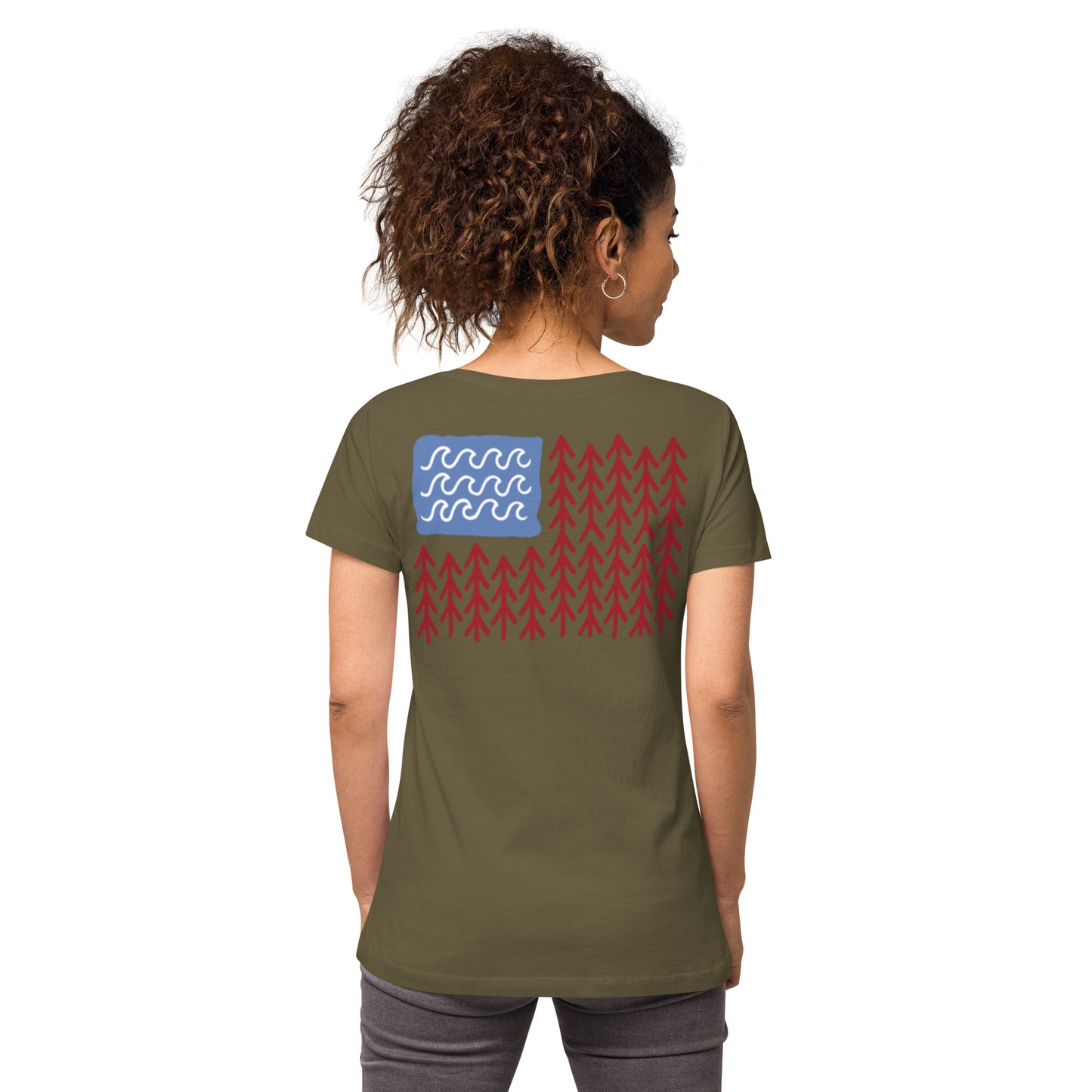 Women’s Sunshine Lasso FLAG fitted v-neck t-shirt