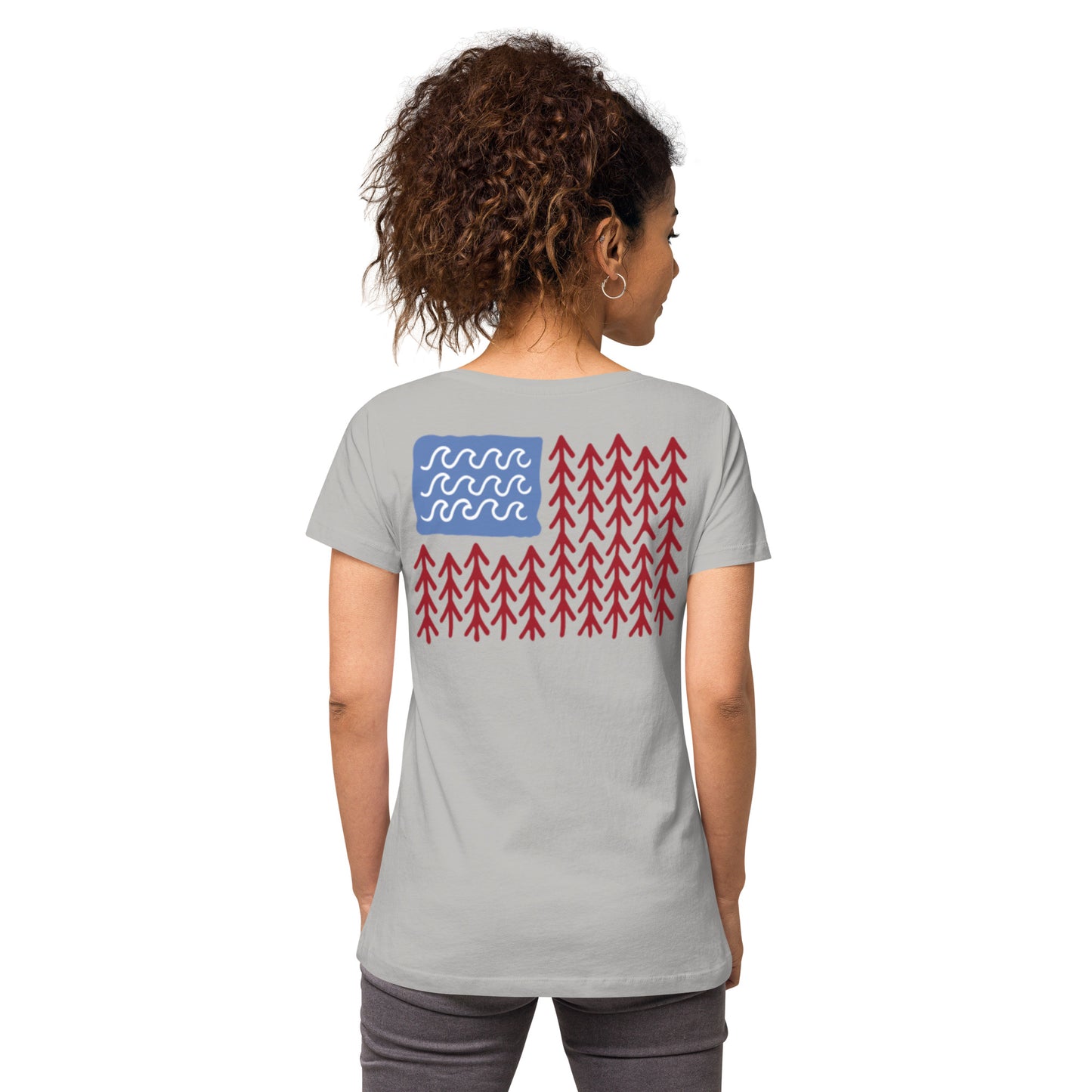 Women’s Sunshine Lasso FLAG fitted v-neck t-shirt