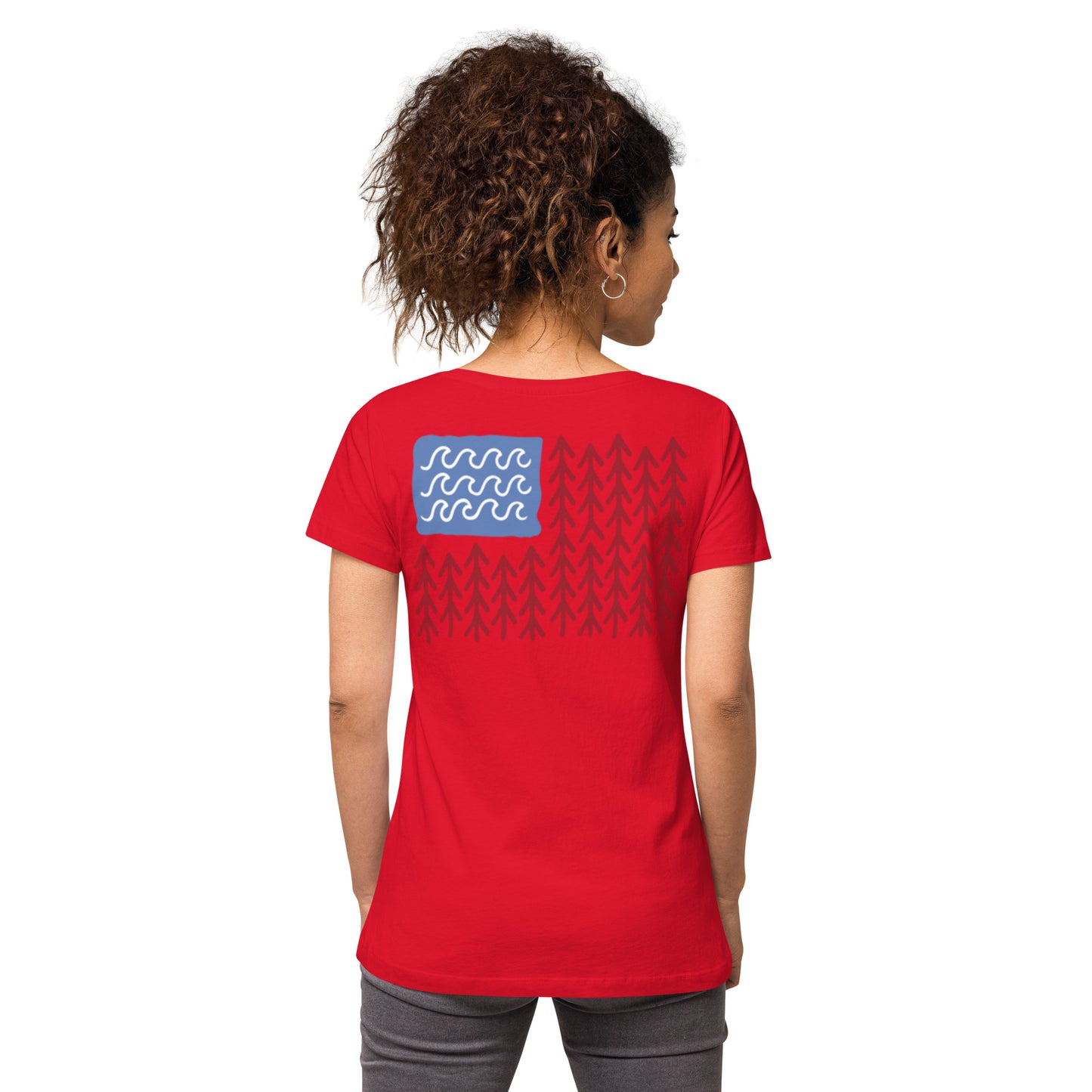 Women’s Sunshine Lasso FLAG fitted v-neck t-shirt