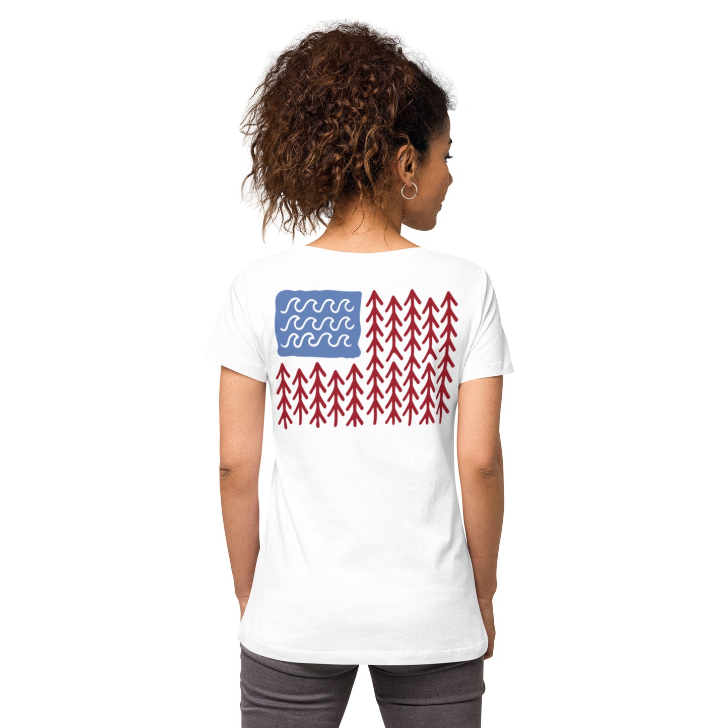 Women’s Sunshine Lasso FLAG fitted v-neck t-shirt