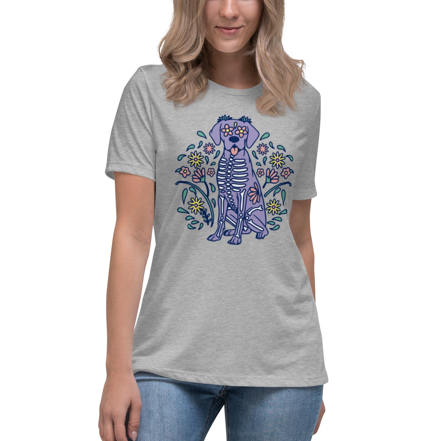 Women's Sugar Skull Doggo Relaxed Sunshine Lasso T-Shirt