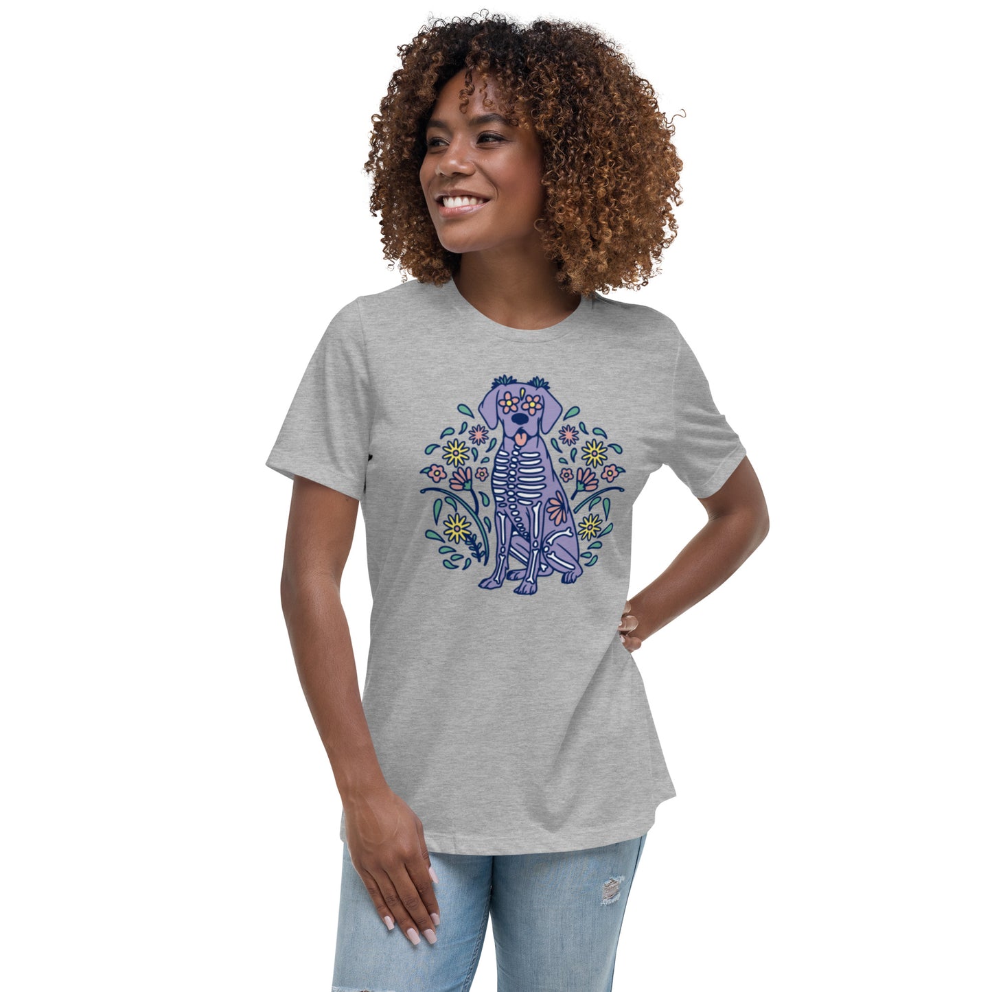 Women's Sugar Skull Doggo Relaxed Sunshine Lasso T-Shirt