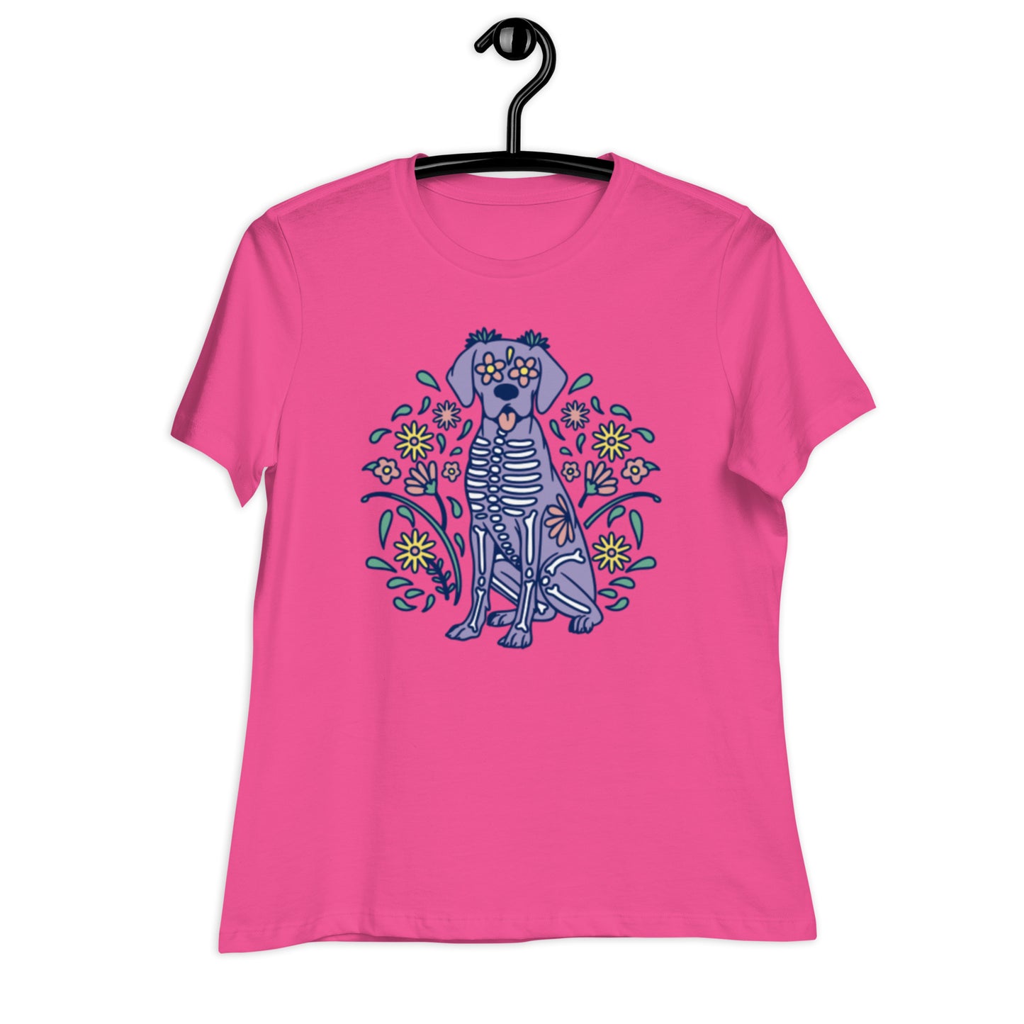 Women's Sugar Skull Doggo Relaxed Sunshine Lasso T-Shirt